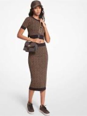 Michael Kors Monogram Sweater Skirt Set